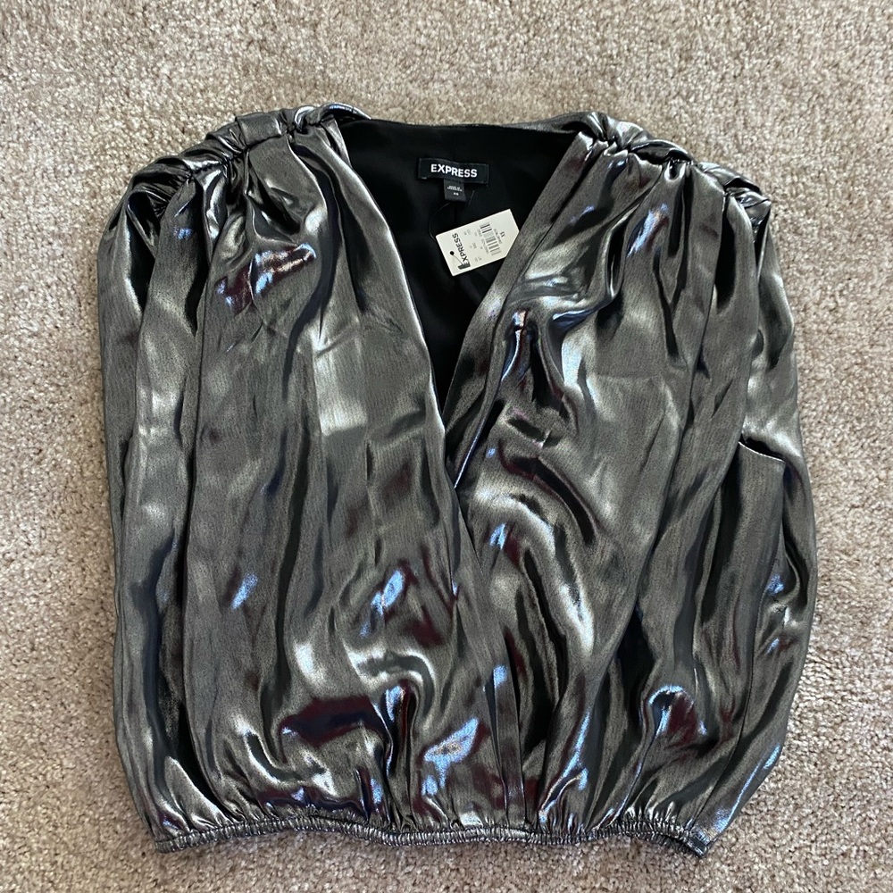 Silver Crop top